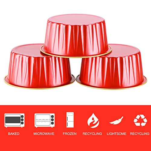 Dessert Cups with Lids (Red&Gold / 30pcs)