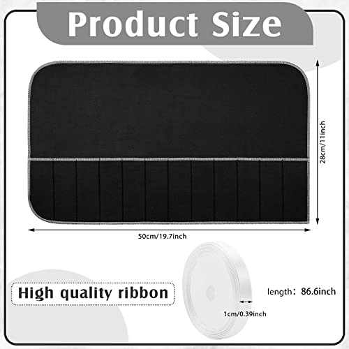 18 Pcs Anti Tarnish Silverware Storage Bags Felt (12 Slots / Black)