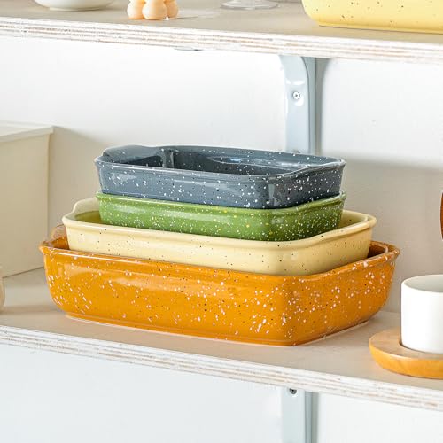 Ceramic Baking Dish Set of 3 (Orange)