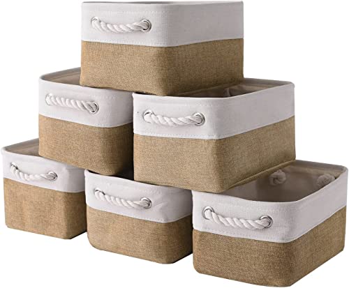 Small Baskets for Organizing (White&Peru / Small (Pack of 6))