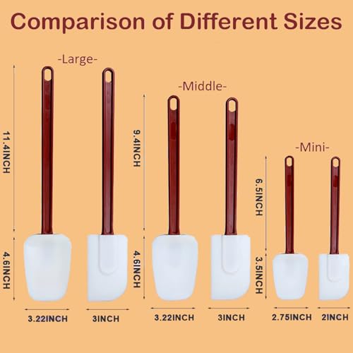 14 INCH Silicone Spatulas Heat Resistant Heavy Duty Rubber Spatulas Commercial Spatulas Set for Kitchen Use Silicone Cooking Utensils Sets of 2 (14 INCH)
