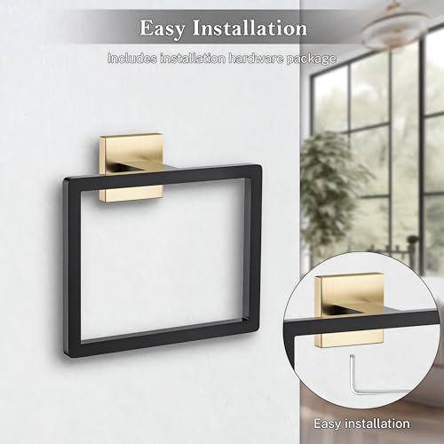 2 Piece Black Gold Towel Ring (Black&gold / 2 Pcs)