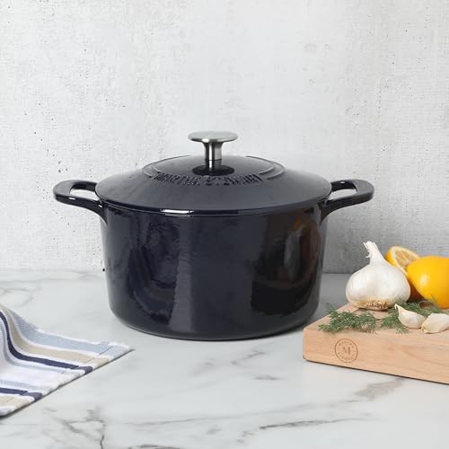 Gatwick 4 Quart Enamel Cast Iron Dutch Oven (Navy Blue / 4-Quart)