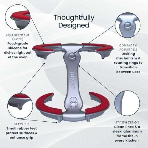 Pot Lid Holder While Cooking (Flame Red)