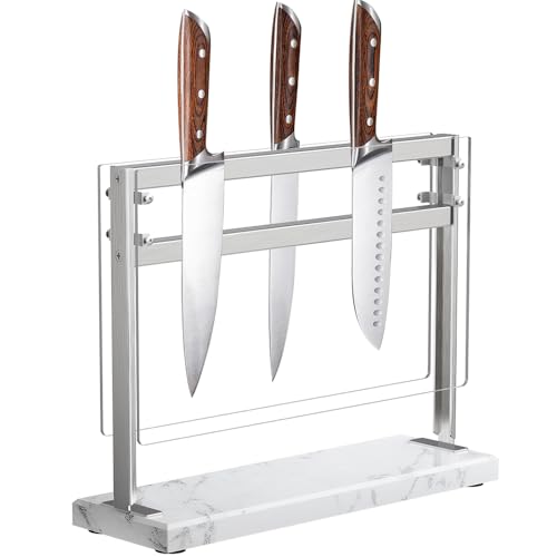 Magnetic Knife Block with Acrylic Shield (White / Acrylic Shield)