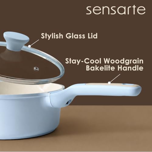23 PCS Non Toxic Ceramic Cookware Set (Glacer Blue / Large)