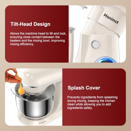 4QT Electric Stand Mixer (Beige)