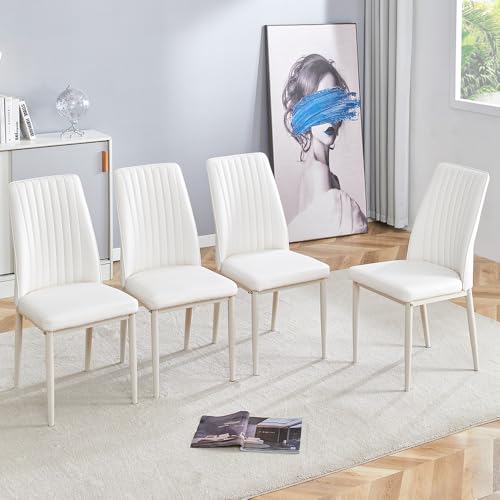 Modern Dining Chairs Set (B- All White)