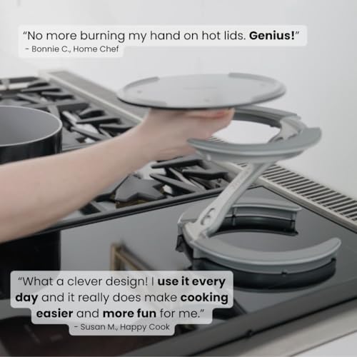 Pot Lid Holder While Cooking (Silver Frost)