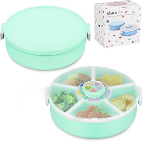 Kids' Rotating Snack Container Set (Green 2 Pack)