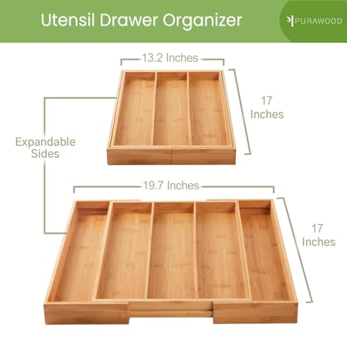 Kitchen Drawer Organizer (Natural / 5 Slot)