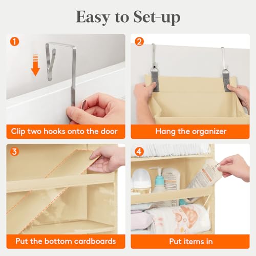 1 Pack Over the Door Organizer (Beige / 10 section)