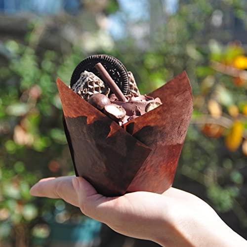 Jumbo Extra Large size Brown Tulip Baking Cups 2 (Jumbo Brown)