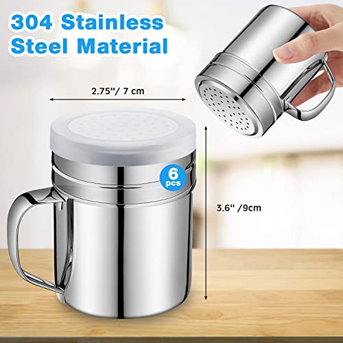 6 Pcs Stainless Steel Salt and Pepper Shakers (10oz)