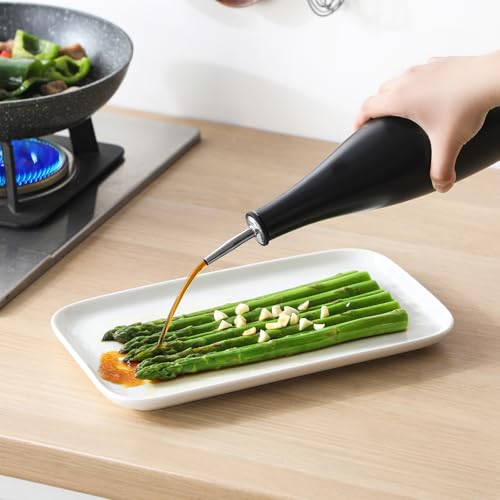 16 Oz Ceramic Olive Oil Dispenser Bottle (16 Ounces / Black)