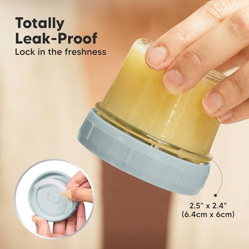 12pk 4oz Glass Baby Food Containers with Lids (12-pk 4 Ounce / Slate)