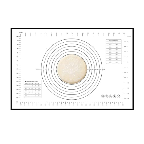 Dough Mat Silicone Baking Mats for Rolling Pastry (Black / 24"L x 16"W)