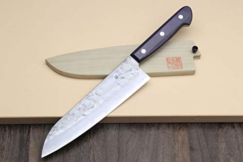 Stainless Clad Nashiji Ginsan High Carbon Stain Resistant Steel Santoku Multipurpose Knife (7")