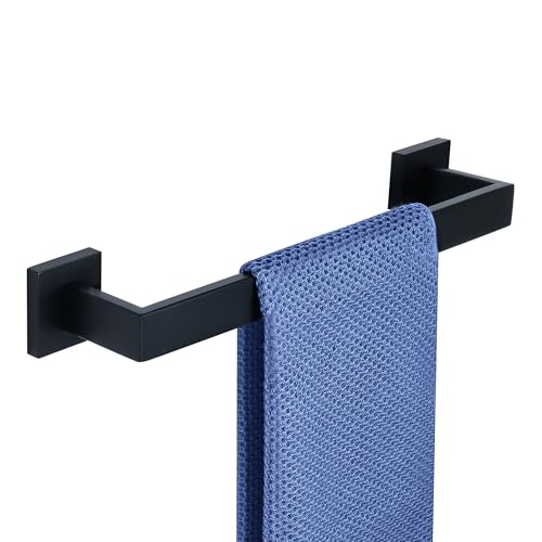 Towel Bar Towel Racks for Bathroom Wall Mount 16 Inch (Single 16 Inch / Matte Black)