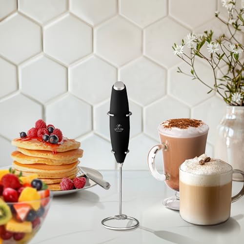 Zulay Premium Gift Milk Frother Set (Heritage Black / Gift Box Frother)