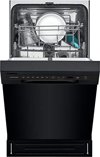 18 in. ADA Compact Front Control Dishwasher in Black with Dual Spray Arms (Black / Dishwasher Only)