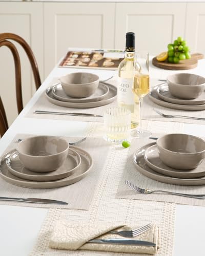 Mars Stoneware Dinnerware Set for 4 (Cinnamon Brown / Set(12pcs))