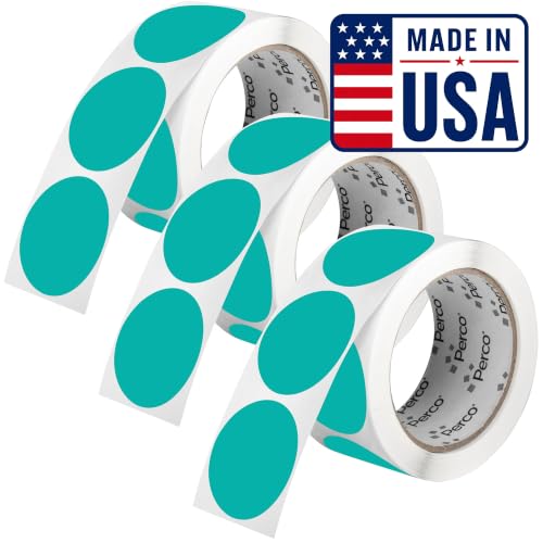 Teal Perforated Round Circle Dot Sticker 2 (Teal / 2 Inch)