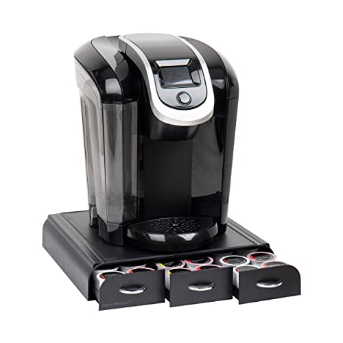 Single Serve Coffee Pod Organizer with 3 Drawers (36 Capacity / Black)