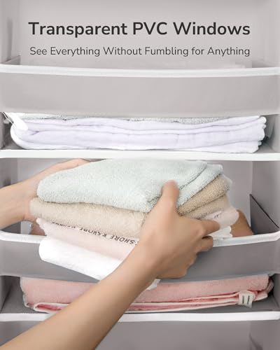 Over The Door Organizer with 6 Large Pockets 12 Side Pockets (Light Gray / 1 Pack)