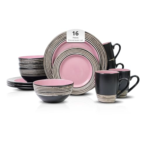 16 Piece Dinnerware Set (Rose / Service for 4 - 16pc Set)