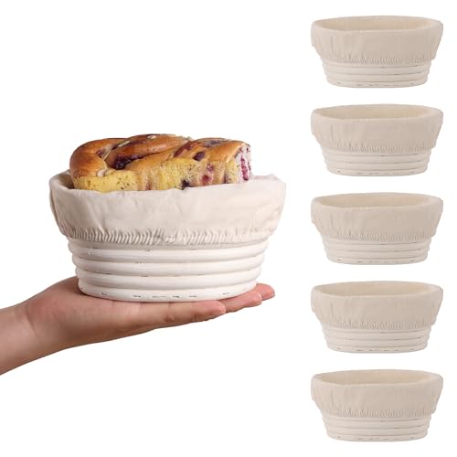6 Pcs Banneton Bread Proofing Basket Oval Sourdough Bread Basket