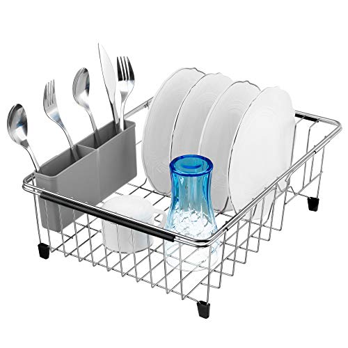 Expandable Multifunctional Dish Drying Rack (Gray)