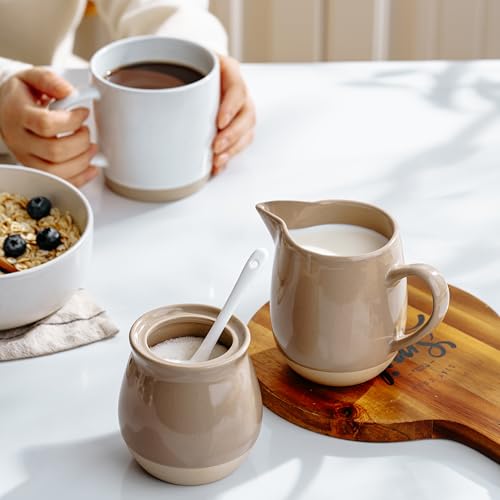 Ceramic 10oz Sugar Bowl & 13oz Creamer Set