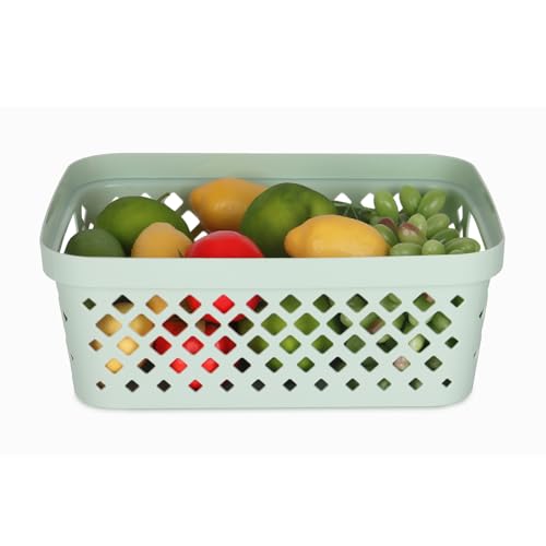 Plastic Storage Basket Set (Sage / 2 Gallon)
