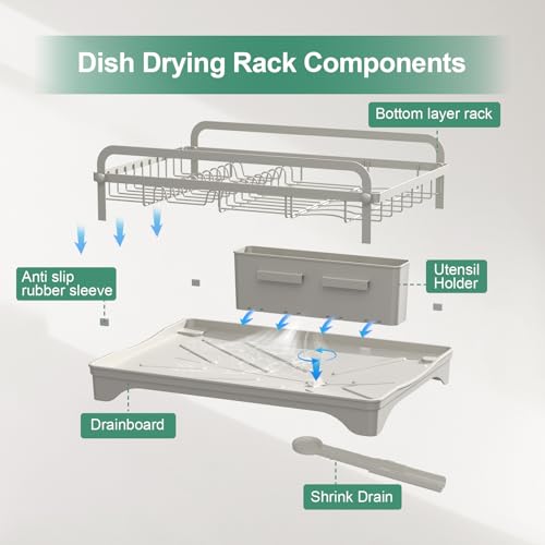 Dish Drying Rack (1 Tier - Grey)