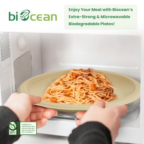 9 Inch Compostable Plates [125 Pack] (9In125PCNatural)