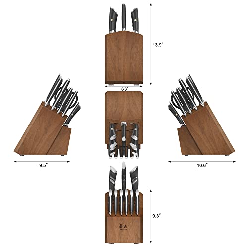 ELBERT Series German Steel Forged Knife Block Sets (17-Piece / Black)