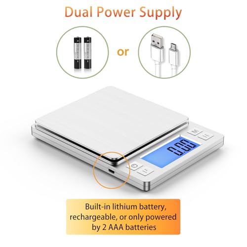 0.01g Small Digital Gram Scale (0.01g/1kg Silver)