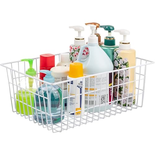 Wire Storage Baskets (4 Pack / White)