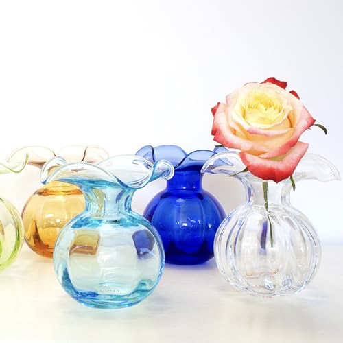 Hibiscus Glass Aqua Bud Vase (Bud / Aqua)