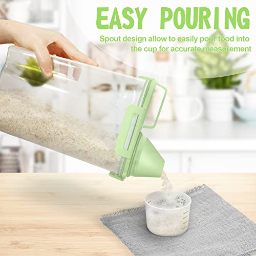 Rice Container Cereal Storage Container 2 Pack 5 Lbs (Green 3+3Qt)