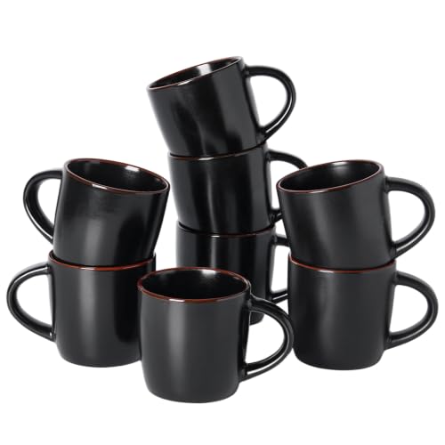 Mercury Coffee Mugs 13 oz (Mercury-Black / 8 Count (Pack of 1))