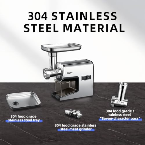 3000W Electric Meat Grinder 304 Stainless Steel (Bright Silver)