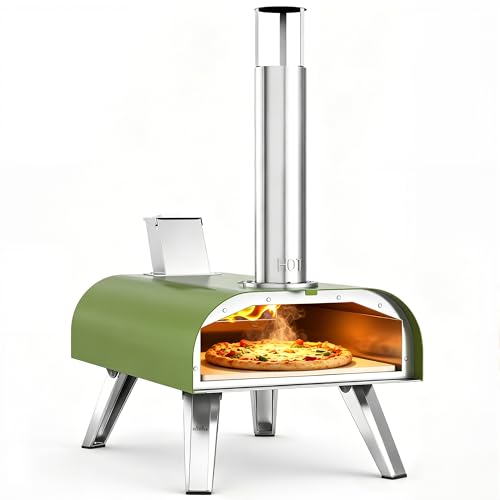 12" Multi Fuel Outdoor Pizza Oven Reach up to 1110℉ (Green)