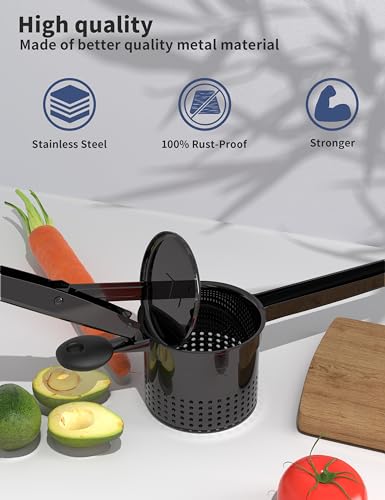 Large 15oz Potato Ricer (Black-Black)