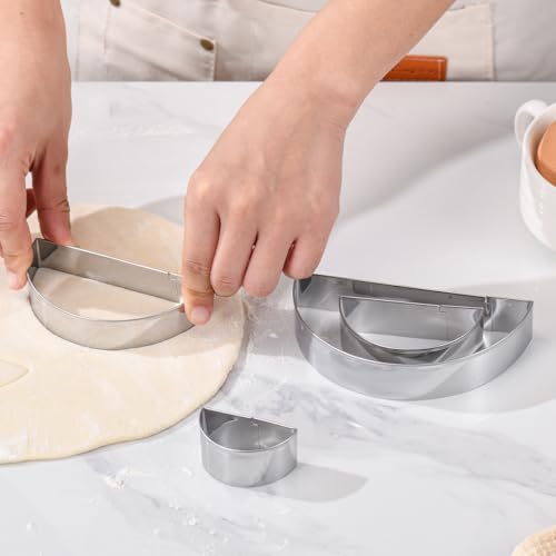 Half Circle Semicircle Cookie Cutter Set 4 Sizes 5 Inch (Half Circle)