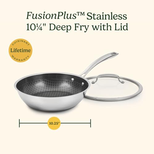 Deep Fry Pan PurelySear Hybrid Skillet 10.25 Inch (10.25-inch Deep Fry)