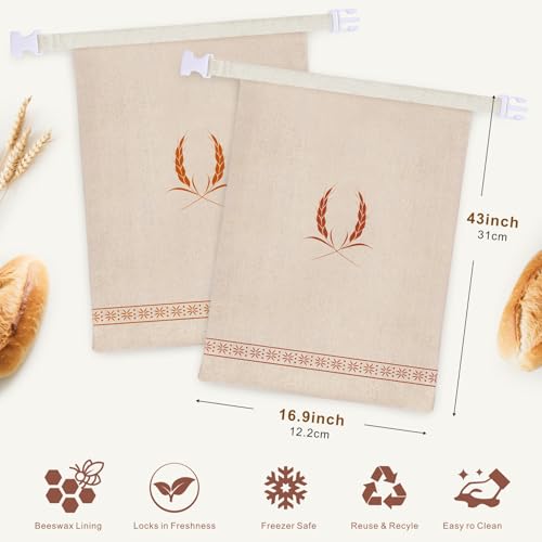 Beeswax Bread Bags 2 Pack (WhiteRice)