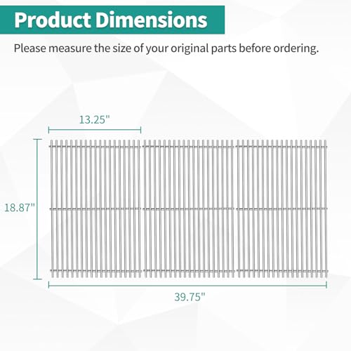 18 7 8" 304 Stainless Steel Grill Grates for Weber Genesis ii E (18 7/8" Genesis ii 600)