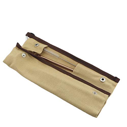 Reusable Travel Utensils (Khaki Pouch / Rose Gold)